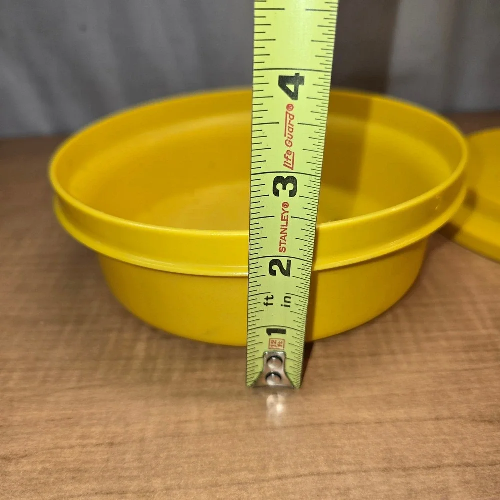 Vintage Tupperware‎ 1207 Yellow Bowl Container with Lid